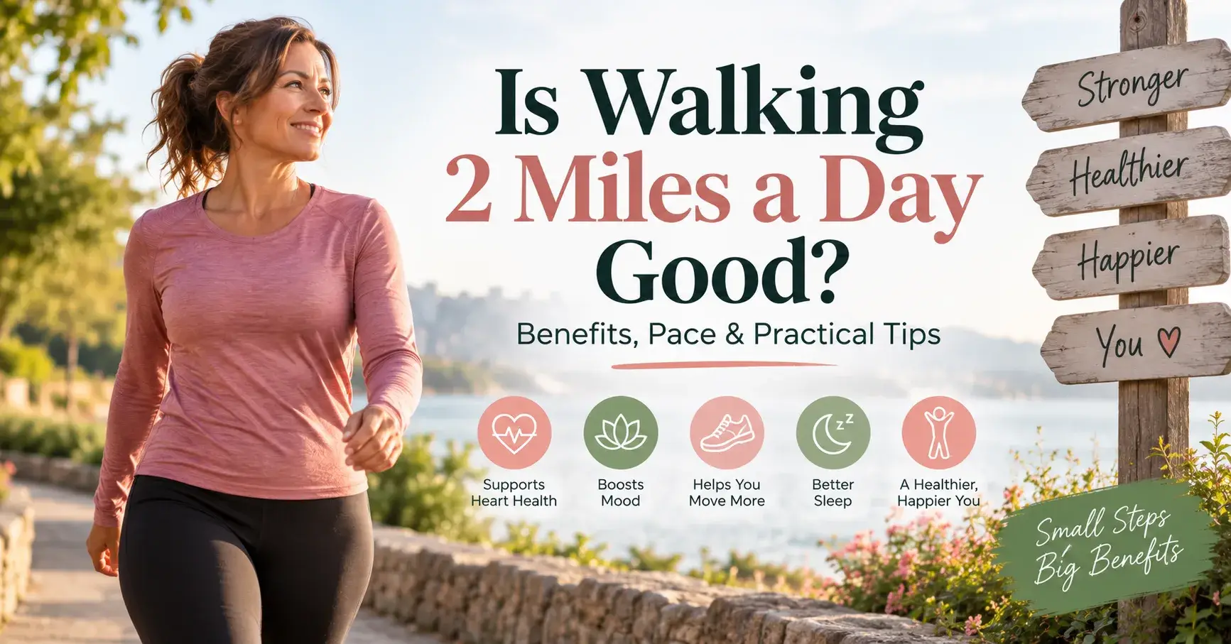 Read more about the article Is Walking 2 Miles a Day Good? Benefits, Pace & Practical Tips